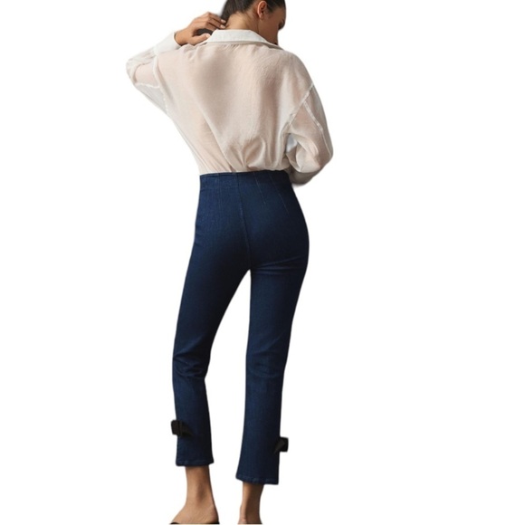 Anthropologie Maeve Cropped Ankle Bow Jeans Size 28 - Picture 4 of 9